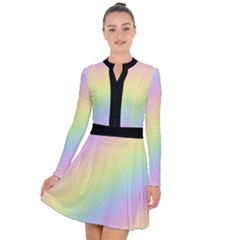 Pastel Goth Rainbow  Long Sleeve Panel Dress by thethiiird