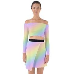 Pastel Goth Rainbow  Off Shoulder Top With Skirt Set by thethiiird