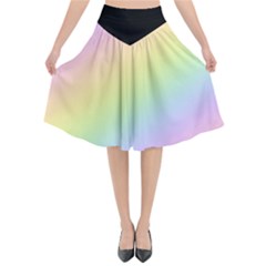 Pastel Goth Rainbow  Flared Midi Skirt by thethiiird