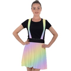 Pastel Goth Rainbow  Velvet Suspender Skater Skirt by thethiiird