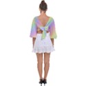 Pastel Goth Rainbow  Tie Back Butterfly Sleeve Chiffon Top View2