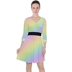 Pastel Goth Rainbow  Ruffle Dress by thethiiird