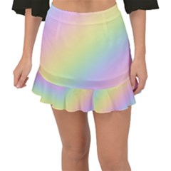 Pastel Goth Rainbow  Fishtail Mini Chiffon Skirt by thethiiird