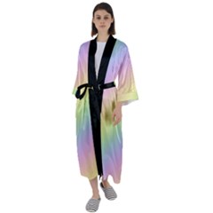 Pastel Goth Rainbow  Maxi Satin Kimono