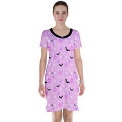 Spooky Pastel Goth  Short Sleeve Nightdress by thethiiird