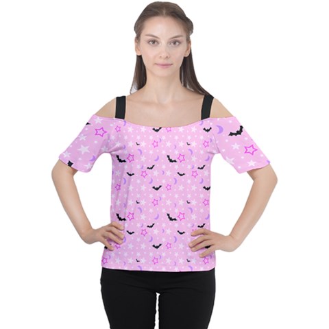 Spooky Pastel Goth  Cutout Shoulder Tee by thethiiird