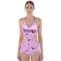 Spooky Pastel Goth  Cut-out One Piece Swimsuit by thethiiird