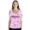 Spooky Pastel Goth  Butterfly Sleeve Cutout Tee  View1