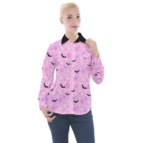 Spooky Pastel Goth  Women s Long Sleeve Pocket Shirt by thethiiird