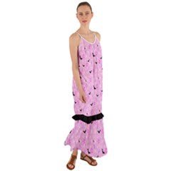 Spooky Pastel Goth  Cami Maxi Ruffle Chiffon Dress