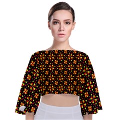 Rbyc-3-5 Tie Back Butterfly Sleeve Chiffon Top by ArtworkByPatrick