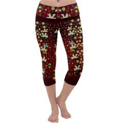 Happy Birds In Freedom And Peace Capri Yoga Leggings by pepitasart