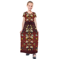 Happy Birds In Freedom And Peace Kids  Short Sleeve Maxi Dress by pepitasart