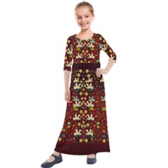 Happy Birds In Freedom And Peace Kids  Quarter Sleeve Maxi Dress by pepitasart