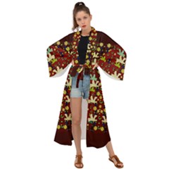 Happy Birds In Freedom And Peace Maxi Kimono by pepitasart