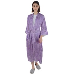 Lavender Elegance Maxi Satin Kimono