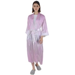 Pink Stars Maxi Satin Kimono