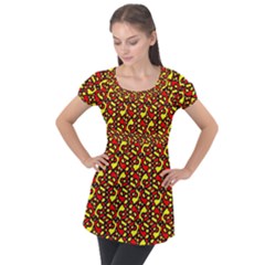 Rby-c-4-3 Puff Sleeve Tunic Top by ArtworkByPatrick