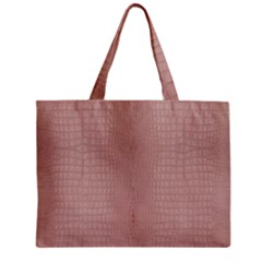 Pink Alligator Print Zipper Mini Tote Bag by LoolyElzayat