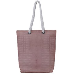 Pink Alligator Print Full Print Rope Handle Tote (small) by LoolyElzayat