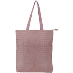 Pink Alligator Print Double Zip Up Tote Bag by LoolyElzayat