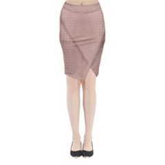 Pink Alligator Print Midi Wrap Pencil Skirt by LoolyElzayat