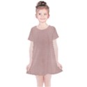 Pink Alligator Print Kids  Simple Cotton Dress View1