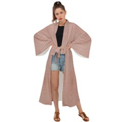 Pink Alligator Print Maxi Kimono by LoolyElzayat