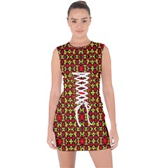 Rby-c-4-6 Lace Up Front Bodycon Dress