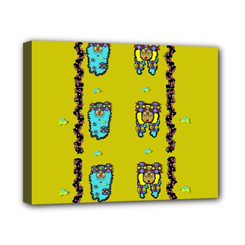 Peace People Hippie Friends And Free Living Fauna Canvas 10  X 8  (stretched) by pepitasart