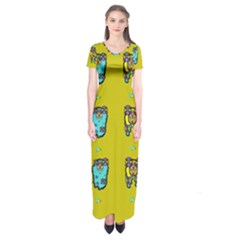 Peace People Hippie Friends And Free Living Fauna Short Sleeve Maxi Dress by pepitasart