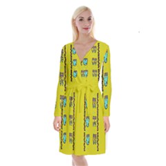 Peace People Hippie Friends And Free Living Fauna Long Sleeve Velvet Front Wrap Dress by pepitasart