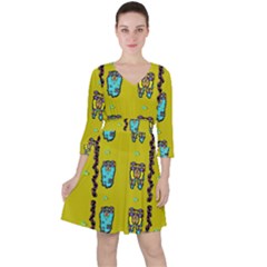 Peace People Hippie Friends And Free Living Fauna Ruffle Dress