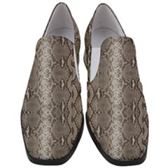 Python Snakeskin Print Women Slip On Heel Loafers by LoolyElzayat