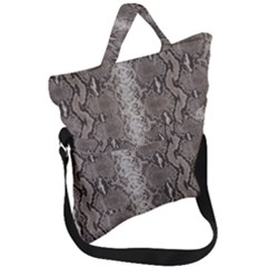 Python Snakeskin Print Fold Over Handle Tote Bag by LoolyElzayat