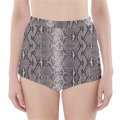 Python Snakeskin Print High-waisted Bikini Bottoms by LoolyElzayat