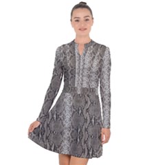 Python Snakeskin Print Long Sleeve Panel Dress by LoolyElzayat