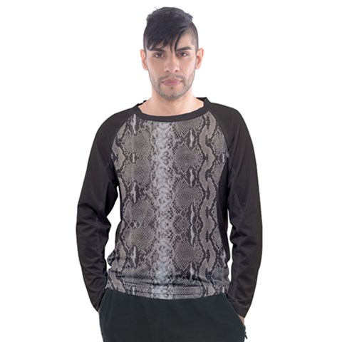 Python Snakeskin Print Men s Long Sleeve Raglan Tee by LoolyElzayat