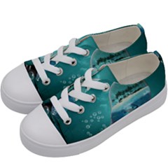 Awesome Light Bulb With Tropical Island Kids  Low Top Canvas Sneakers by FantasyWorld7