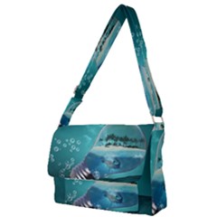 Awesome Light Bulb With Tropical Island Full Print Messenger Bag (s) by FantasyWorld7