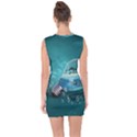 Awesome Light Bulb With Tropical Island Lace Up Front Bodycon Dress View2