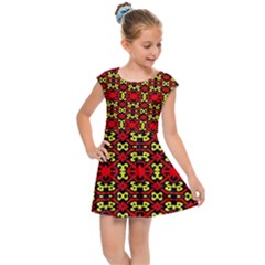 Rby-c-4-7 Kids  Cap Sleeve Dress