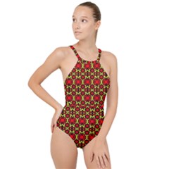 Rby-c-4-7 High Neck One Piece Swimsuit by ArtworkByPatrick