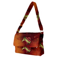 Wonderful Heart On Vintage Background Full Print Messenger Bag (m)