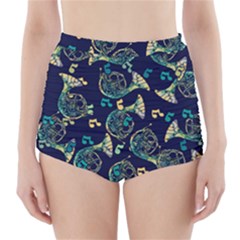 French Horn High-waisted Bikini Bottoms by BubbSnugg