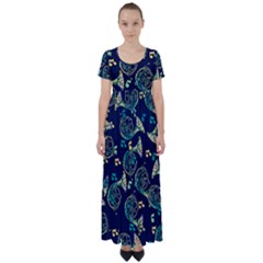 French Horn High Waist Short Sleeve Maxi Dress by BubbSnugg