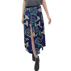 French Horn Velour Split Maxi Skirt by BubbSnugg