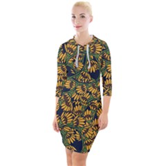 Daisy  Quarter Sleeve Hood Bodycon Dress by BubbSnugg