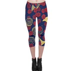 Roses French Horn  Capri Leggings  by BubbSnugg