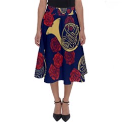 Roses French Horn  Perfect Length Midi Skirt by BubbSnugg